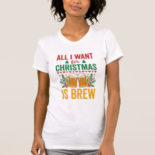 Camiseta Desenho da Bebida de Férias Christmas Brew