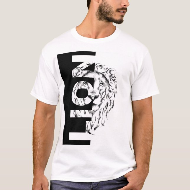 Camiseta Desenho da cabeça de um leão (Frente)