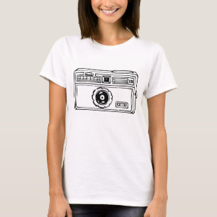 Camiseta Desenho da câmera compacta do vintage 60s 35mm