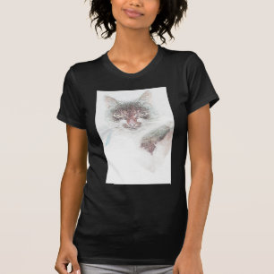 Camiseta Desenho Da Cara Do Cate Cute Zangado