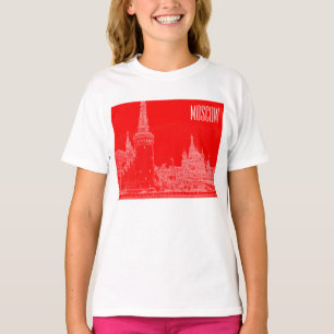 Camiseta Desenho da Catedral Vermelha da Rua de Moscou