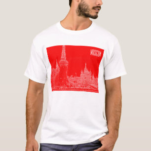 Camiseta Desenho da Catedral Vermelha da Rua de Moscou