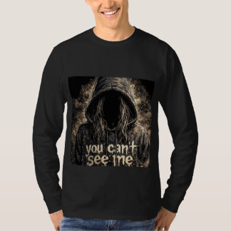Camiseta desenho da face de manga comprida preta