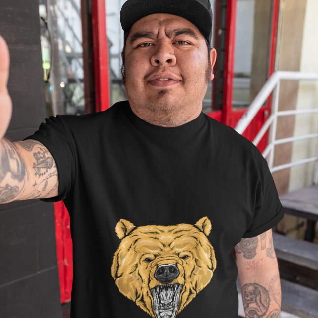 Camiseta Desenho da face do urso (Criador carregado)