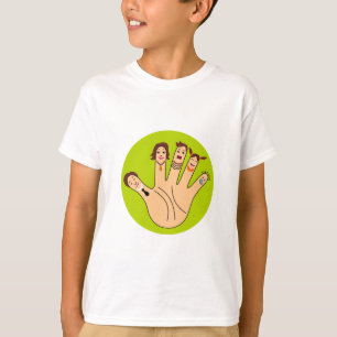 Camiseta Desenho da família do dedo