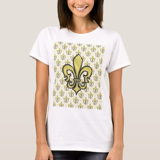 Camiseta Desenho da Fleur de Lis do Mardi Gras Legal (Frente)