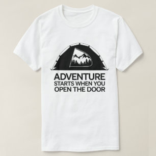 Camiseta Desenho da Floresta Montanha de Cotação de Tent Ad