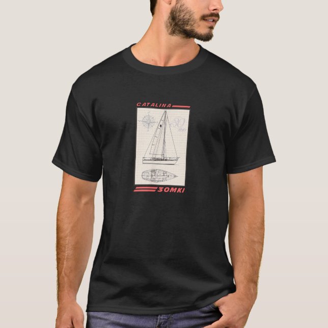 Camiseta Desenho da Linha de Navegação do Catalina 30 MKI (Frente)