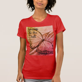 Camiseta Desenho da mão da borboleta