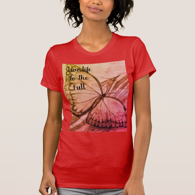 Camiseta Desenho da mão da borboleta (Frente)