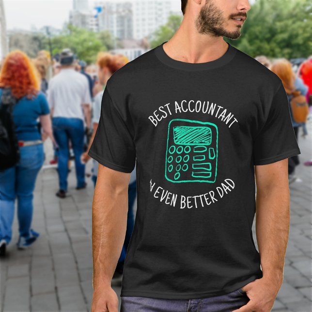 Camiseta Desenho da Mão do Calculador | Melhor Pai Contabil (Criador carregado)