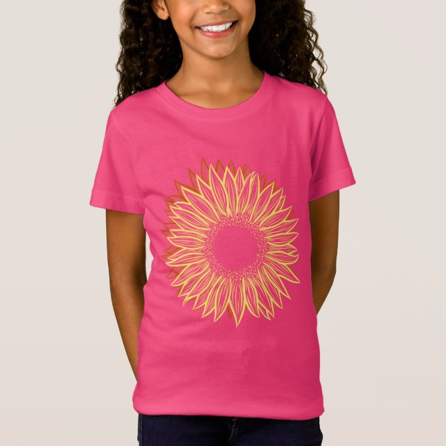 Camiseta Desenho Da Mão Luminosa Rústica Floral (Frente)
