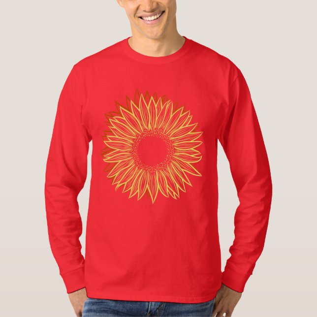 Camiseta Desenho Da Mão Luminosa Rústica Floral (Frente)