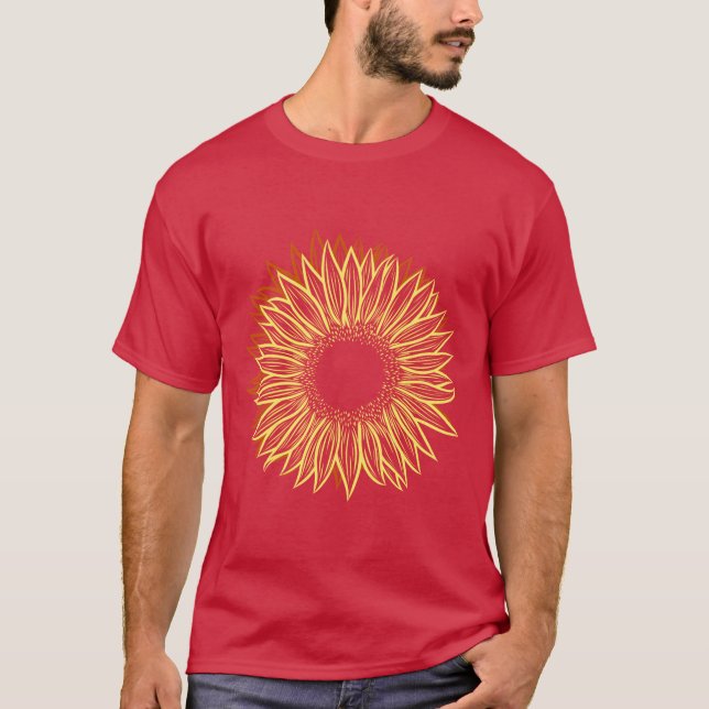 Camiseta Desenho Da Mão Luminosa Rústica Floral (Frente)