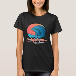 Camiseta Desenho das ondas do mar sol do Surf de Los Angele