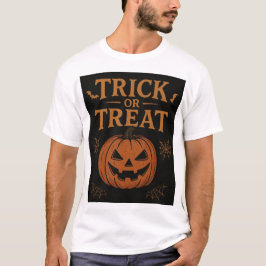 Camiseta Desenho de Abóbora de Halloween “Trick or Treat” A