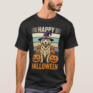 Camiseta Desenho de abóbora vintage de Halloween do Retriev