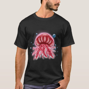 Camiseta Desenho de Água-viva Brilhante