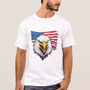 Camiseta Desenho de Águia do Dia da Independência dos EUA