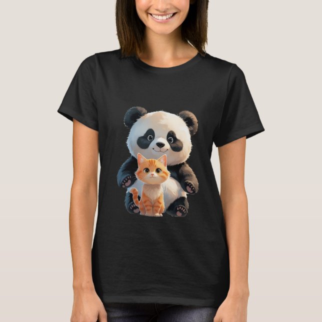 Camiseta Desenho de Amizade de Animais Fofos (Frente)