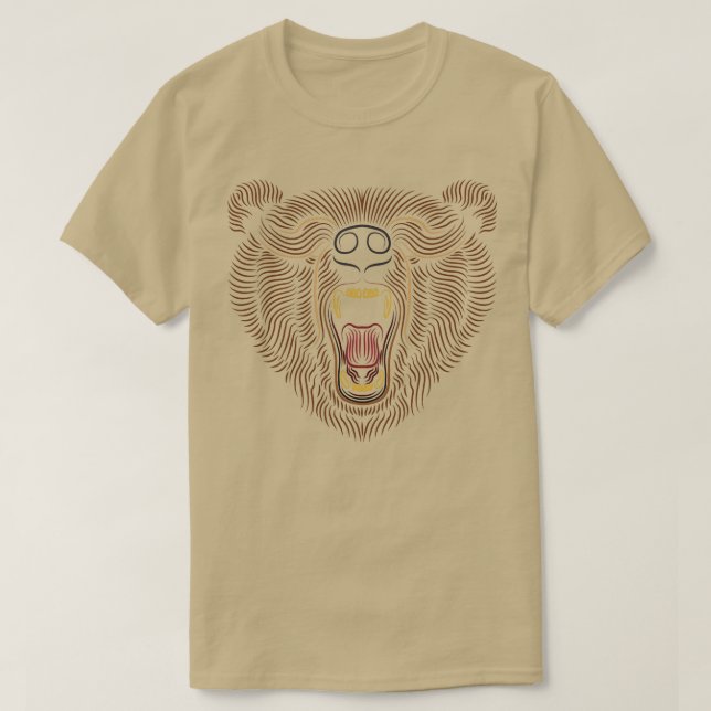 Camiseta Desenho De Animais Gráficos De Arte Da Cabeça Do U (Frente do Design)