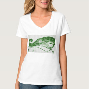 Camiseta desenho de anime de cartoon de baleia verde manga