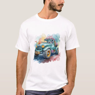 Camiseta desenho de aquarela com unidade de velocidade