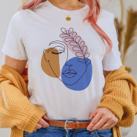 Desenho de arte da linha de retrato minimalista Ab