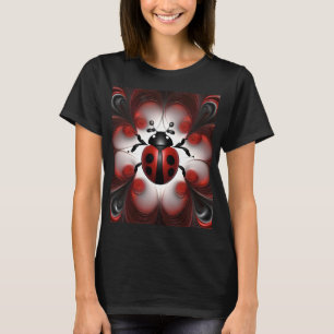 Camiseta Desenho de Arte de Joaninha Abstrata,