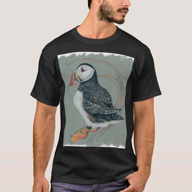 Camiseta Desenho de Arte de Pássaros no Atlântico (Frente)