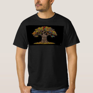 Camiseta Desenho de Árvore Africana em Preto