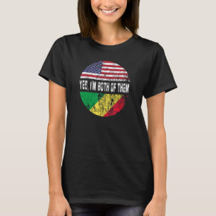 Camiseta Desenho de bandeira dupla República do Congo e Amé
