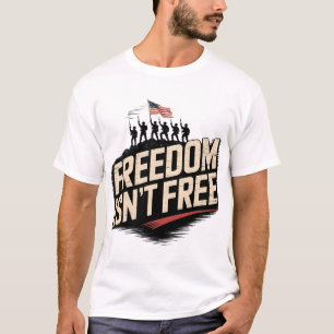 Camiseta Desenho de Bandeira Vintage 'Liberdade Não é Gráti