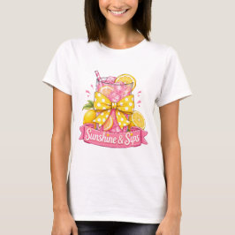 Camiseta Desenho de Bebida de Pontos de Verão Sunshine and 