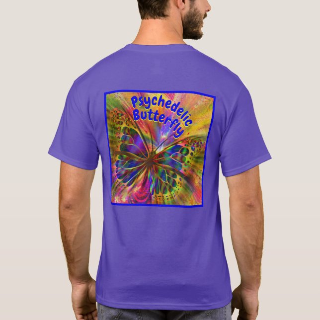 Camiseta Desenho de Borboleta Psycadélica (Verso)