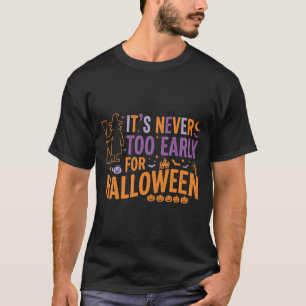 Camiseta Desenho de Bruxa de Halloween Nunca é Tarde