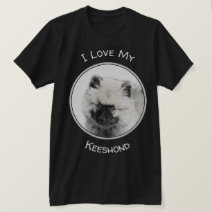 Camiseta Desenho De Cachorro De Keeshond - Arte De Cachorro