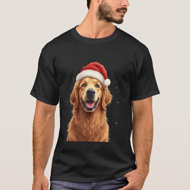 Camiseta desenho de cachorro de Natal (Frente)