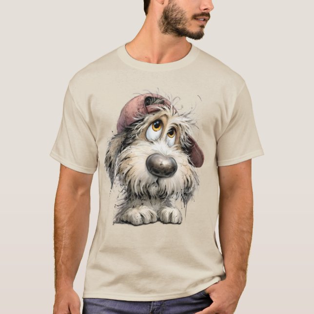 Camiseta Desenho de cachorro excêntrico fofo (Frente)