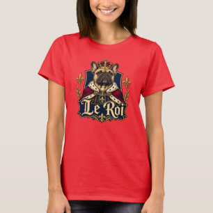 Camiseta Desenho de Cachorro Rei Bulldog Francês Real
