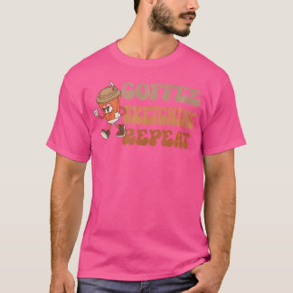 Camiseta Desenho De Café Repetir Engraçado Engraçado Café E