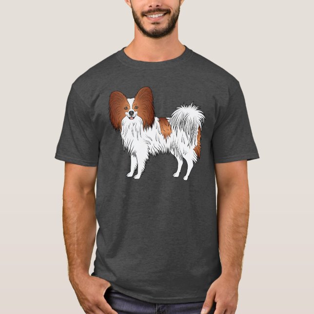 Camiseta Desenho De Cão De Cartoon Vermelho E Branco (Frente)