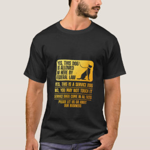 Camiseta Desenho de Cão de Serviço Feminino para Assistênci