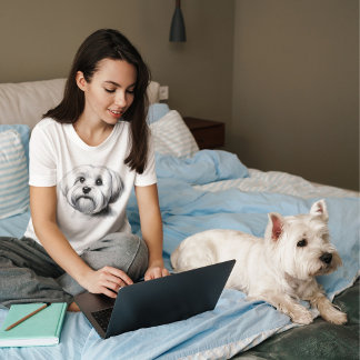 Camiseta Desenho de Cão Maltês