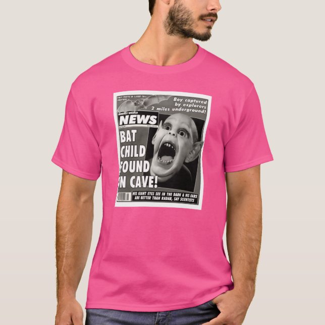 Camiseta Desenho de capa de tabloide de supermercado retrô  (Frente)