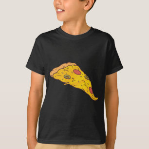 Camiseta Desenho de Cartoon de uma Fatia de Pizza Gostosa
