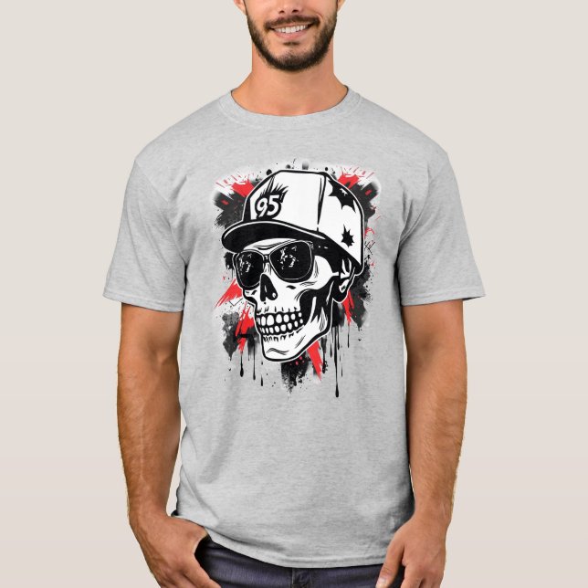 Camiseta Desenho de Caveira Urbano (Frente)