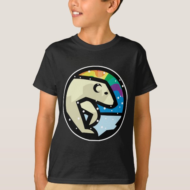 Camiseta desenho de círculo de urso polar (Frente)