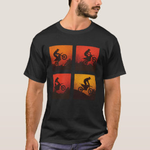 Camiseta Desenho de Colagem de Motocross Vintage para Amant