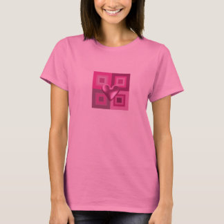 Camiseta Desenho de Coração Rosa Inflado